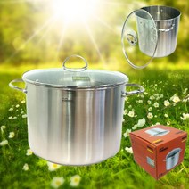 HIMMEL 업소용 대용량 스테인레스 곰솥 가정용 대형 스텐 눈금 들통 28x23cm, 곰솥32x25cm 20리터