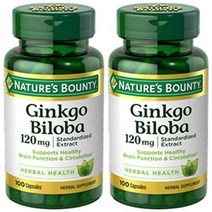 [미국직구] 네이처스 바운티 Ginkgo Biloba 100캡슐 2PACK, 수량, 상세참조