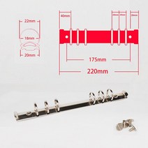 금속 바인딩 클립 실버 바인더 루스 리프 파일 폴더 후프 DIY 앨범 스크랩북 서클 링, [04] A5 6Rings Silver