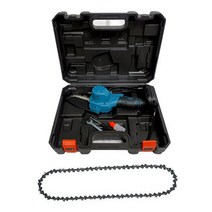 리벤토 4인치 충전톱+전용 날 3개 무선 미니 체인 마끼다 호환 전기 전동 가지치기 나무 절단 절삭