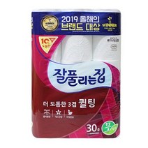 물에잘녹는 두루마리휴지 잘풀리는집 3겹 퀼팅 화장지 30롤 화장지 먼지없는 비데용 코스트코 홈쇼핑, 상세페이지 참조