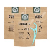 큐라티스 사탕수수 일회용치실 (민트) -240p, 3세트(80+80+80)