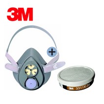 3M 마스크 3200-55 방독마스크 정화통 결합세트 페인트 농약살포 냄새제거 방진 방독