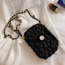 동영상제공 코바늘 가방만들기 키트 미니크로스백 diy가방, 리얼블랙(미니크로스백)