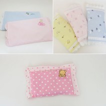 신생아 좁쌀 메밀 베개 목쿠션 택1, 레이스 좁쌀 블루