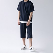 스타일에스 남녀공용 데일리 스판 무지 7부 밴딩 바지 트레이닝 팬츠
