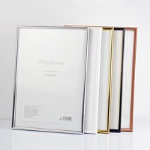 A4 사이즈 크기 플라스틱 아크릴 심플 라인 상장 자격증 수료증 증명서 졸업 사진 그림 태극기 액자 탁상 책상 테이블 벽걸이 디피 진열 전시 액자틀 프레임 표구 실버, 로즈골드