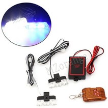 2 LED 무선 원격 스트로브 조명 경찰 성 노출증 Fso 스트로보 스코프 경고 DC 12V 자동차 플래시 램프 DRL 차량 조명 밝은 안전한 내구성, 흰색 파란색