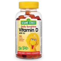 Webber Naturals 어린이 비타민 D3 구미 영양제 Sesame Street Daily Sunshine Vitamin D3 180정, 1개