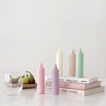 류블류샵 크레파스 핸드메이드 테이퍼 파스텔초 긴향초 소이캔들 양초 집들이선물, 가든스윗피핑크