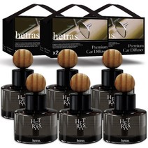 헤트라스 차량용 디퓨저 방향제 60ml + 리본끈선물세트, 6개입, 호텔우드향