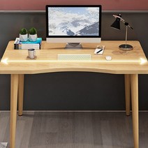 전면 커브형 느티나무 컴퓨터 책상 태이블(120cm 우드), 단품