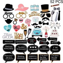사진촬영 배경 인테리어 롤 스크린 블라인드 웨딩 photobooth 소품 장식 weeding 장식 파티 팀 신부 to be bachelorette party 그냥 결혼 파티, 52pcs 웨딩 사진