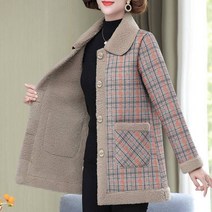 트위드 롱 자켓 중년 빅사이즈 정장룩 간절기 하객룩 코트 봄가을 여성 체크