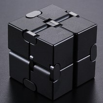 독일 infinity cube 무한 큐브 감압 알루미늄 블록 포켓 손가락 압축 해제 장난감 큐브 게임, 커버-블랙