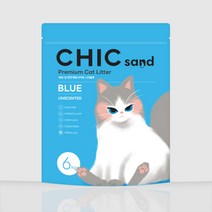 시크샌드 블루 먼지 없는 벤토나이트 고양이 모래 6kg, 2개