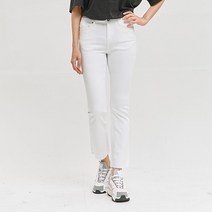 잠뱅이 여 화이트 밑단컷팅 슬림 데님 AK2DNE62-WH