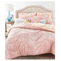 Whim Collection 벨벳 웨이브 3피스 풀/퀸 이불 세트: 풀/퀸/살구 161143