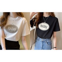 ANYOU [1+1] 플레이볼 여성 반팔 티셔츠