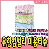 크리넥스 갤러리 미용티슈 2겹 250매 3개입 각티슈 각휴지