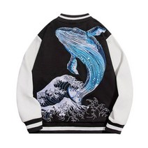 2023봄 바람막이 스카잔 가부키초 스타일 고래자수 야구잠바 힙합자켓