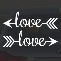 LOVE ARROW 사랑의 화살 포인트 컬러 데칼 스티커 자동차 드레스업 익스테리어 방수 시트지 익스테리어 카스티커, 러브애로우(대), 화이트