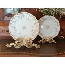 브론즈 리본 플레이트 이젤 접시 장식대, 대, 1개