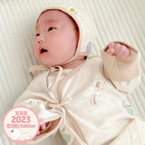 꼬꼬잠 오가닉 2023년 아기 토끼띠 꼬꼬래빗 아기 신생아 배냇저고리 태열 출산선물 배냇슈트 배냇가운