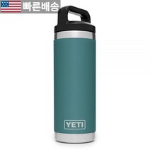 [예티 정품] YETI 램블러 18온스 진공 단열 보틀 스테인리스 스틸 트리플홀 캡 포함 블랙 531217, River Green
