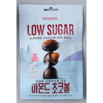 피코크 로우슈거 아몬드 초코볼 60g x3 (사탕증정), 1