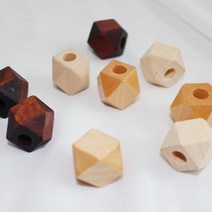 마크라메 다각형 우드볼/다각볼 (10개세트), 무광, 10개