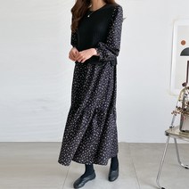 피핀 여성용 잔꽃 레이어드 원피스 38170