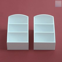 socean 아크릴 화이트 케이스 티백 커피 3칸 보관함 2p 오픈 사각 상자 티백 꽂이 소품 정리함 커피통 소품통 플라스