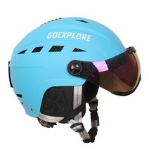 goexplore 스키 헬멧 초경량 abs eps ce en1077 남성 여성 스키 헬멧 야외 스포츠 스노우 보드 스케이트 보드 헬멧, l, 협력사, 푸른