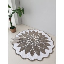 [지름150cm] 꽃잎 손뜨개 원형러그