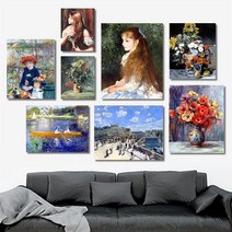유홍아트 르누아르 명화 액자 20종 No110 캔버스 10호(53x41cm) (5607157), 6.선상파티/캔버스액자(옆면흰색)
