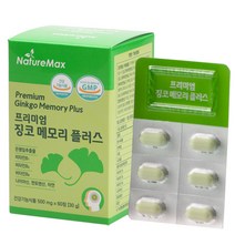 네이처맥스 징코 메모리 플러스 은행잎 추출물 2개월분, 60정, 1통