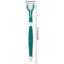 3 양면 애완 동물 칫솔 고무 치아 청소 개 고양이 브러시 관리 도구 악한 호흡 제거 입, [02] Dark Green