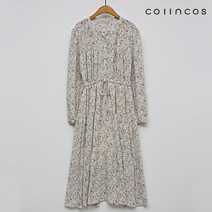 코인코즈 플라워 패턴 허리 스트링 캉캉 원피스 IY3AO8060
