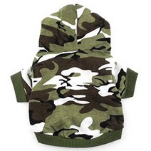 SMALLLEE_LUCKY_STORE Army Green Hoodie Hooded Christmas T Tee Shirt Small Dog Clothes Costume - Gree, 1