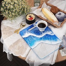 BAICHENG 직사각 트레이 쟁반 만들기 레진 공예 아트 재료 DIY 실리콘 몰드, A
