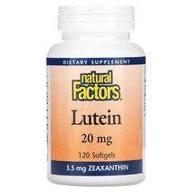 네추럴팩터스 루테인 20mg + 860mcg 제아잔틴 120정 5+1 눈건강을 위한 캐나다 영양제 Natural Factors Lutein 20mg, 120정 -3병