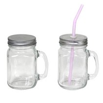 션턬필슈@시노글라스 손잡이머그 450ml 생과일주스컵 카페유리잔 음료 저그잔 유리병 생과일주스잔/*캐, 래*큐동펴쾡/빨대구멍