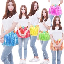 훌라스커트 하와이치마 장기자랑 체육대회 파티용품, 레드