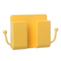 1PCS 벽 마운트 주최자 상자 펀치 무료 TV 원격 제어 스토리지 전화 플러그 홀더 충전 다기능 후크, [03] yellow