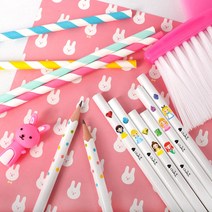 (주)반디 네임연필 제작 몽땅 펜슬 각인, 화이트원형-3자루-국기