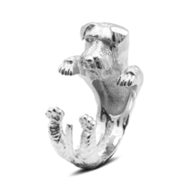 캐시미어 스퀘어 도그피버 슈나우저 실버 허그링 반지