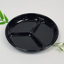 업소용 멜라민 흑원 3절 대 흑색 VV 짜장면 반찬 나눔접시 찬기, 업소용멜라민 흑원3절 대 흑색
