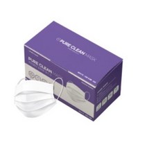 퓨어클린 일회용 마스크 대형, 50개입, 4개, 화이트