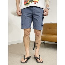 남자 여름 사방스판 입체카고 냉장고 밴딩 반바지